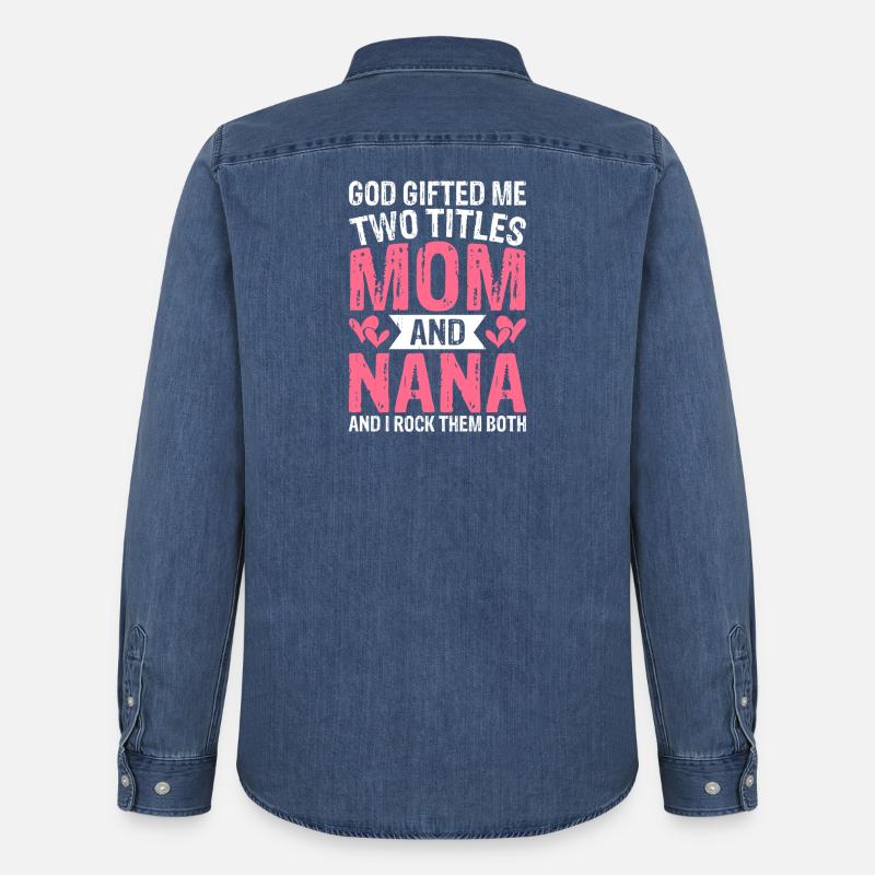 Oma Mama Geschenk Weihnachtsgeschenke Großmutter - Männer Jeanshemd Organic von Stanley/Stella - verwaschenes Mittelblau