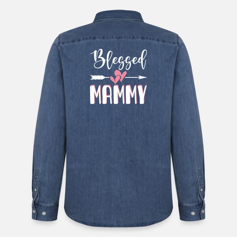Oma Mama Geschenk Weihnachtsgeschenke Großmutter  - Männer Jeanshemd Organic von Stanley/Stella - verwaschenes Mittelblau 