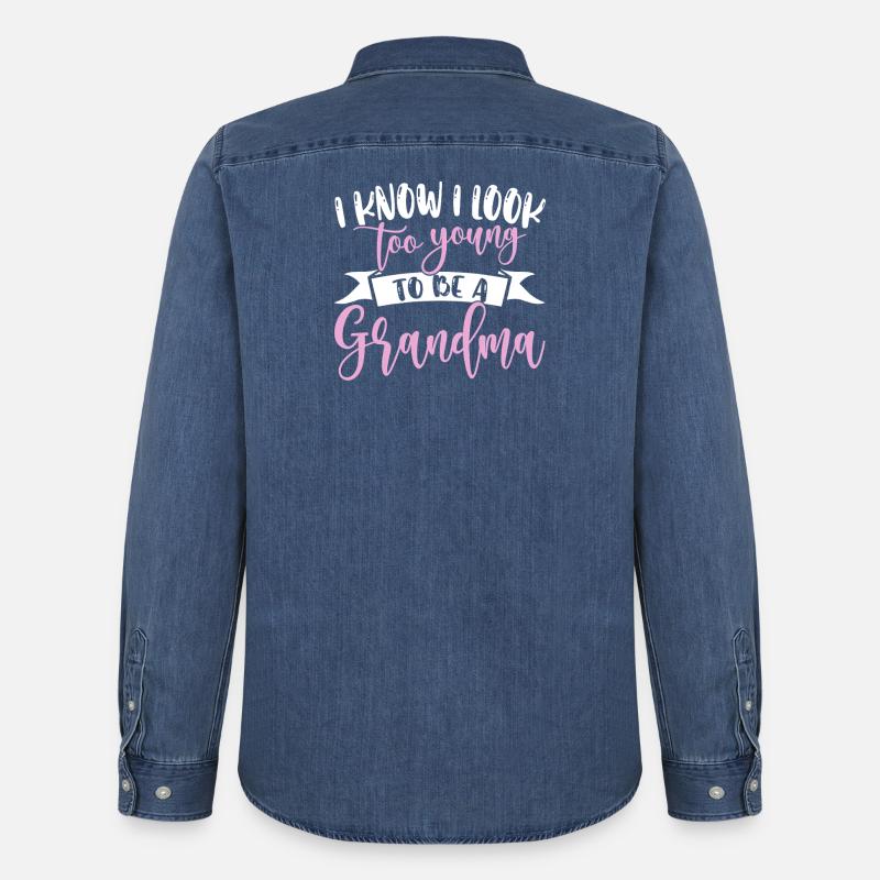 Oma Mama Geschenk Weihnachtsgeschenke Großmutter  - Männer Jeanshemd Organic von Stanley/Stella - verwaschenes Mittelblau 
