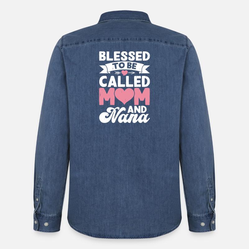 Oma Mama Geschenk Weihnachtsgeschenke Großmutter - Männer Jeanshemd Organic von Stanley/Stella - verwaschenes Mittelblau