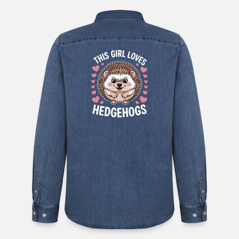 Igel Spruch Mädchen Lustiges Igel Geschenk - Männer Jeanshemd Organic von Stanley/Stella - verwaschenes Mittelblau 