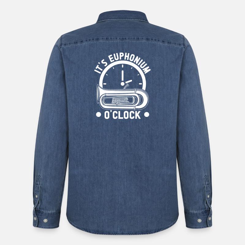 Bariton Player It´s O´Clock Euphonium - Männer Jeanshemd Organic von Stanley/Stella - verwaschenes Mittelblau