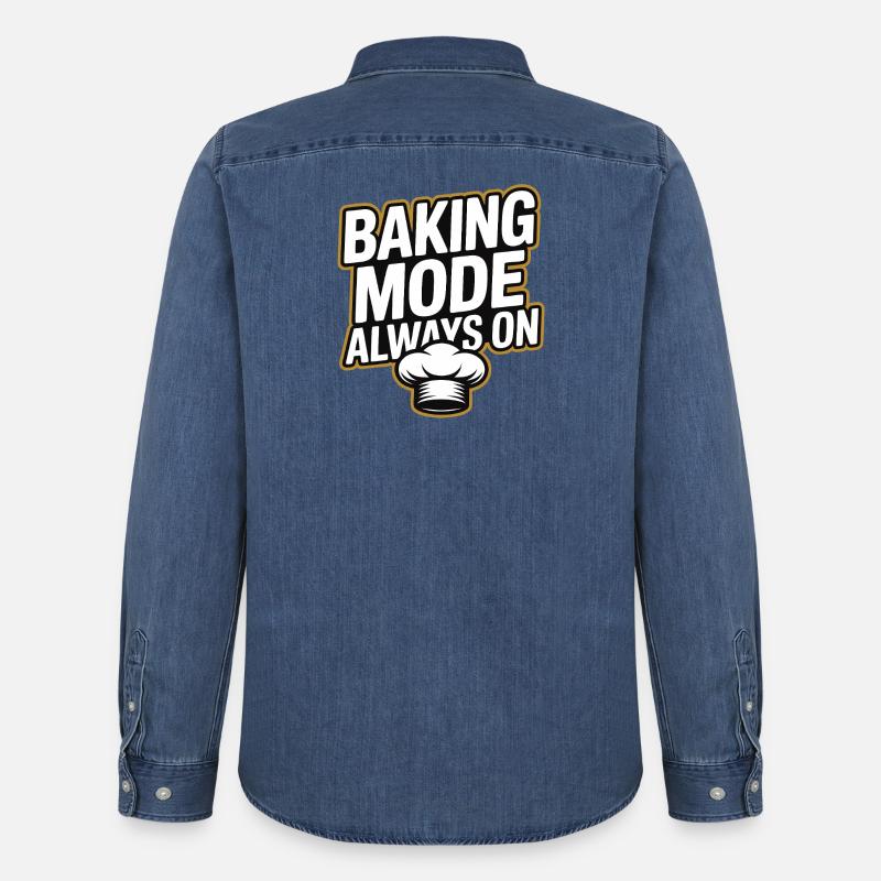 Baking Mode - Backmodus Immer An - Männer Jeanshemd Organic von Stanley/Stella - verwaschenes Mittelblau 