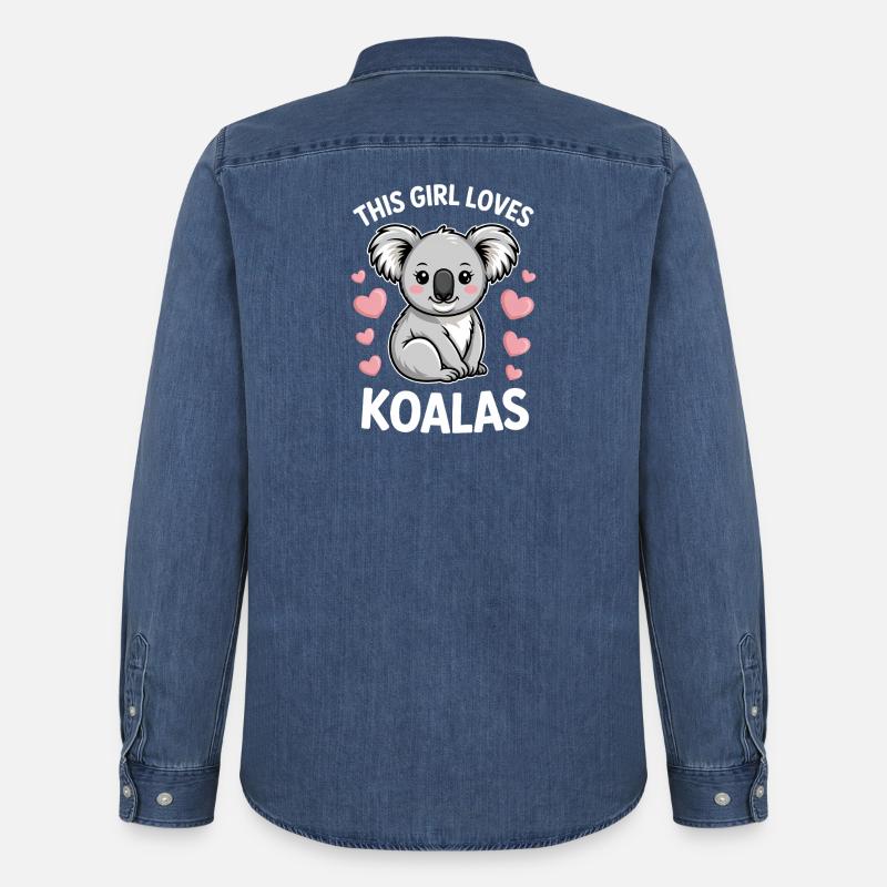 Koala Spruch Mädchen Lustiges Koala Geschenk - Männer Jeanshemd Organic von Stanley/Stella - verwaschenes Mittelblau 