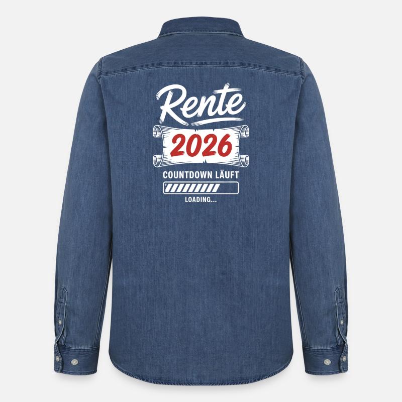 Rente 2026 Countdown läuft - Männer Jeanshemd Organic von Stanley/Stella - verwaschenes Mittelblau 