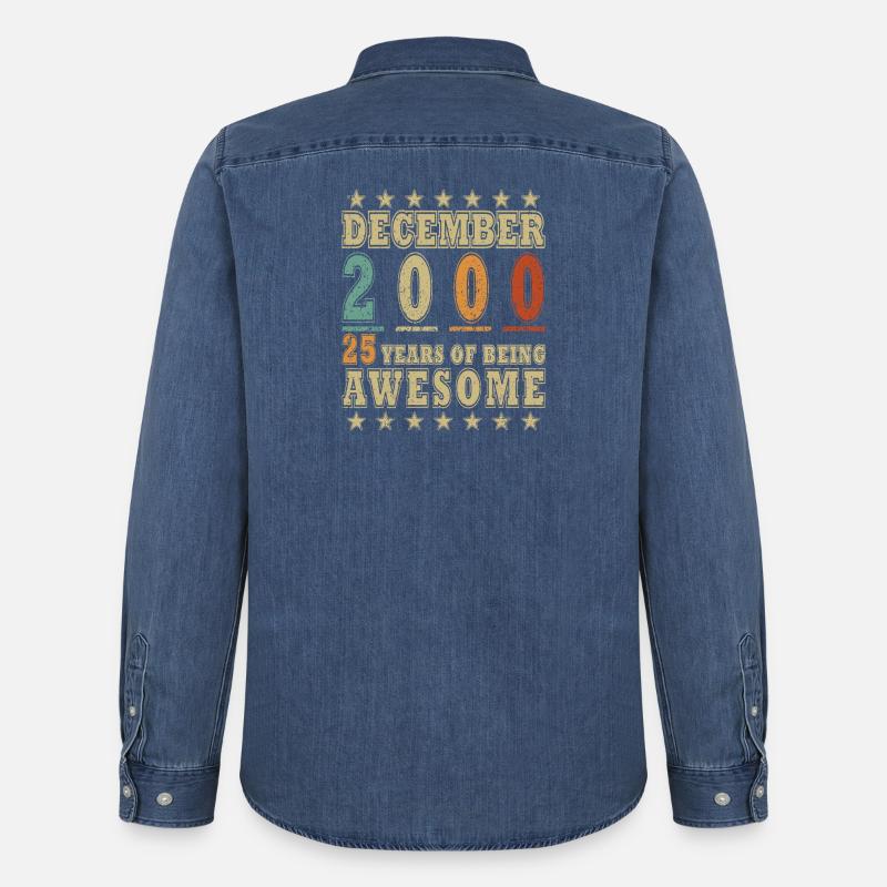 Dezember 2000 Dezember Jubiläum Dezember 2000 - Männer Jeanshemd Organic von Stanley/Stella - verwaschenes Mittelblau 