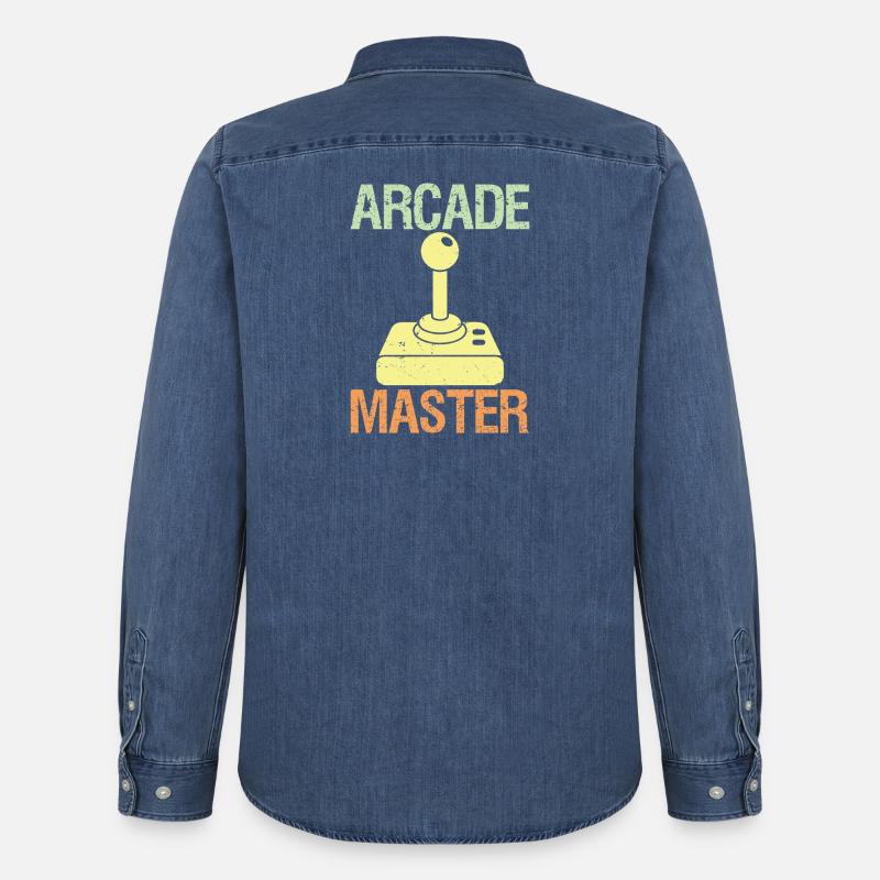 Arcade Master Classic Controller Retro Gaming  - Männer Jeanshemd Organic von Stanley/Stella - verwaschenes Mittelblau 