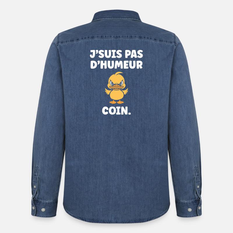 Grumpy Duck MÜNZ - Männer Jeanshemd Organic von Stanley/Stella - verwaschenes Mittelblau 