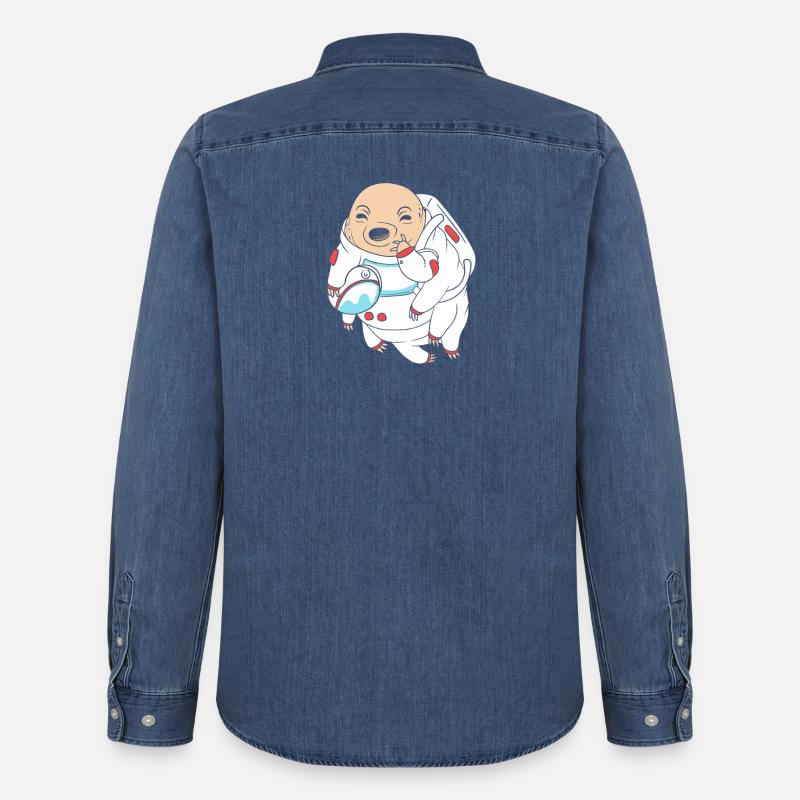 Bärtierchen Tardigrades Wasserbär Tardigrade - Männer Jeanshemd Organic von Stanley/Stella - verwaschenes Mittelblau 