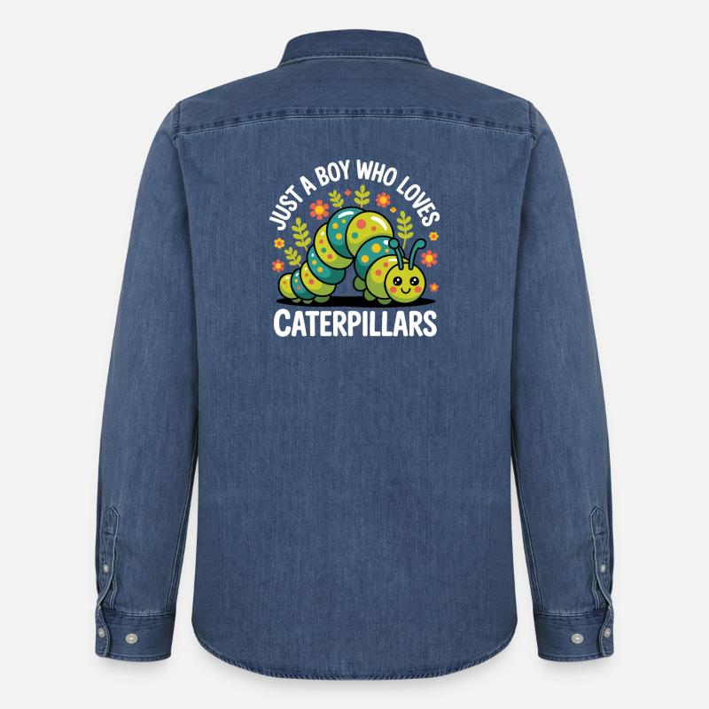 Raupe Junge Geschenk - Männer Jeanshemd Organic von Stanley/Stella - verwaschenes Mittelblau 
