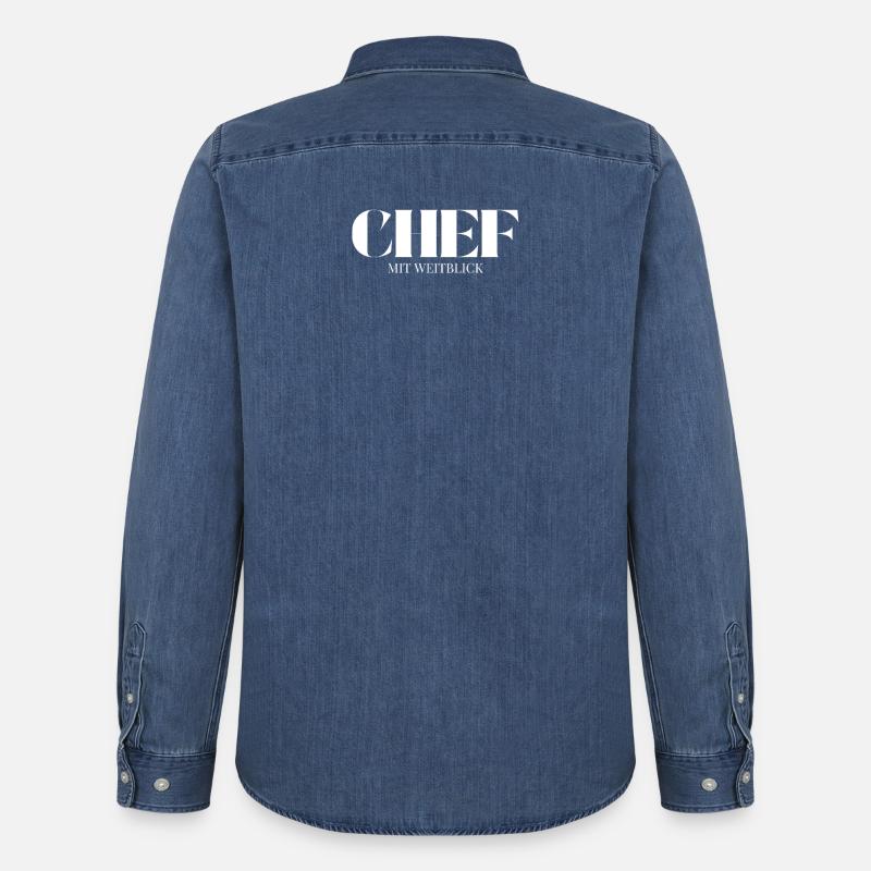 Chef Spruch Mit Weitblick - Männer Jeanshemd Organic von Stanley/Stella - verwaschenes Mittelblau 