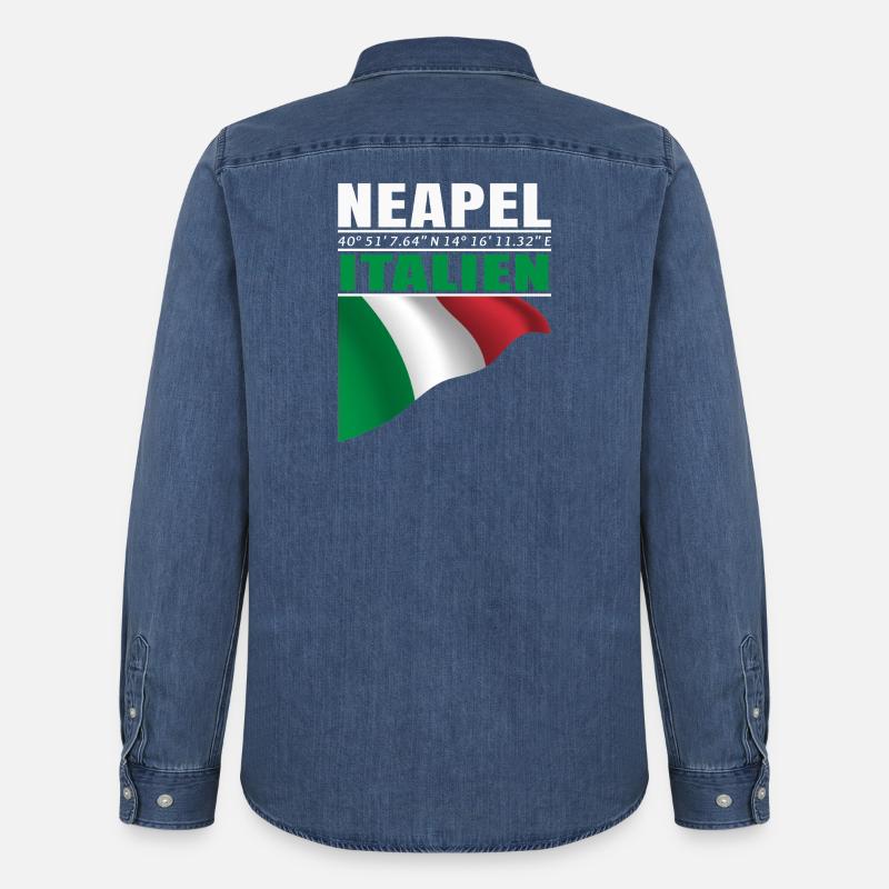Neapel - Männer Jeanshemd Organic von Stanley/Stella - verwaschenes Mittelblau 