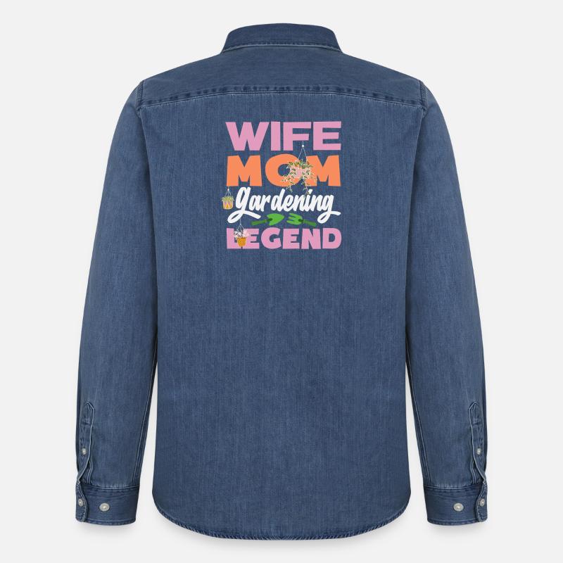 Ehefrau Mutter Gartenarbeit Legende - Männer Jeanshemd Organic von Stanley/Stella - verwaschenes Mittelblau 