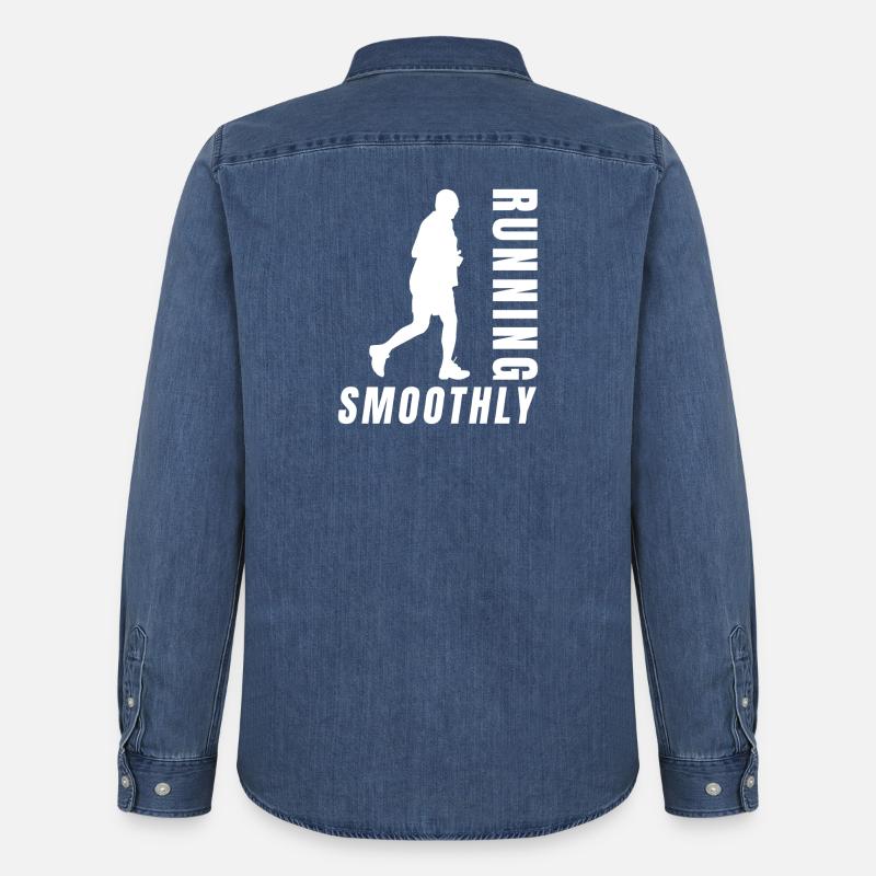 Marathon Runner Running Smoothly Running - Männer Jeanshemd Organic von Stanley/Stella - verwaschenes Mittelblau