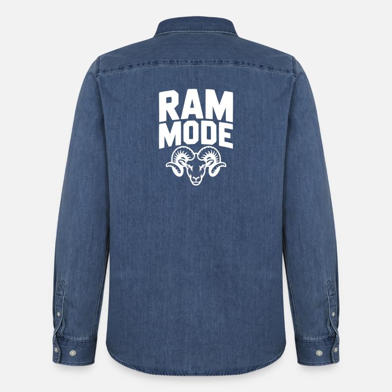 Ram Mode - Men’s Organic Denim Shirt by Stanley/Stella - mid washy 