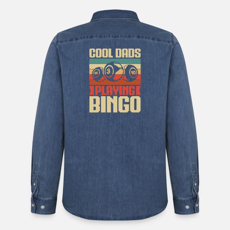 Bingo Game Cool Dads Playing Bingo - Männer Jeanshemd Organic von Stanley/Stella - verwaschenes Mittelblau 