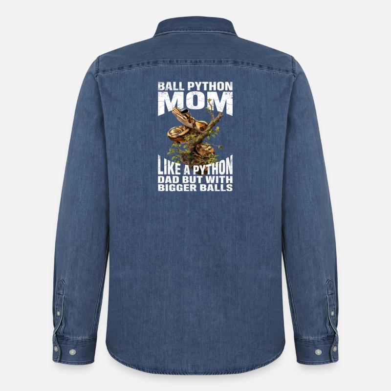 Königspython Mom Mama Schlangen Terrarium Python - Männer Jeanshemd Organic von Stanley/Stella - verwaschenes Mittelblau