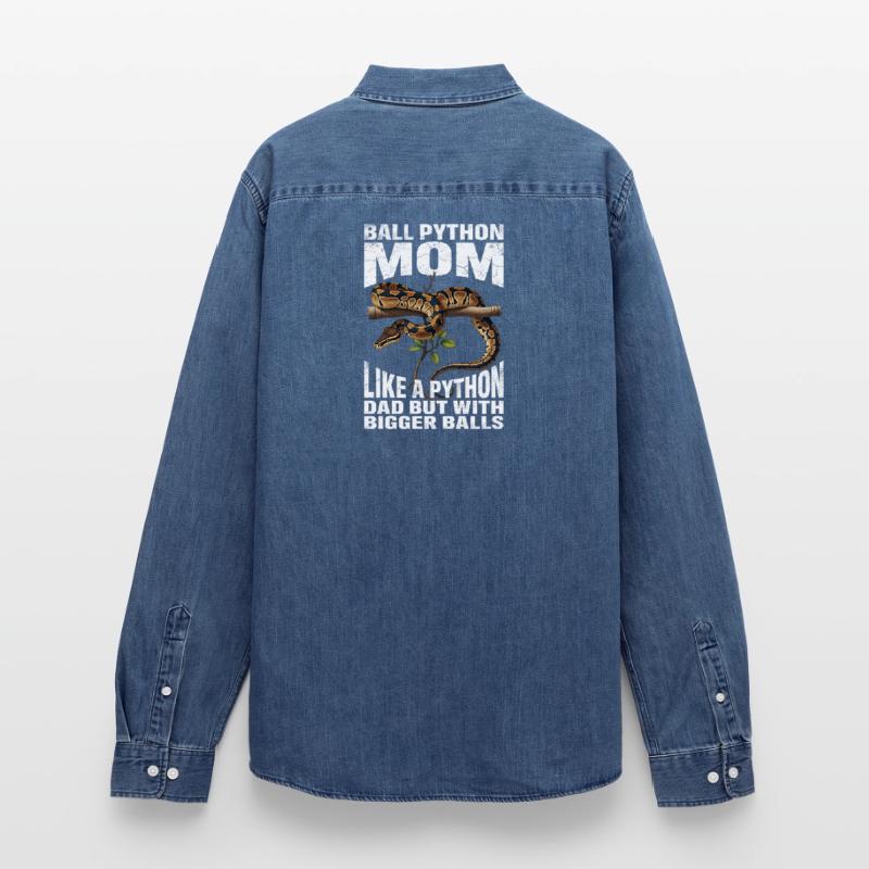 Maman Python roi Maman Serpents Terrarium Python Chemise en denim homme bio Stanley/Stella