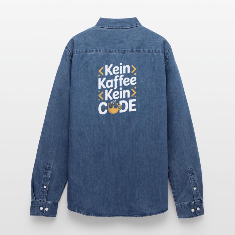 No Coffee No Code Programmer Computer Scientist Men’s Organic Denim Shirt by Stanley/Stella
