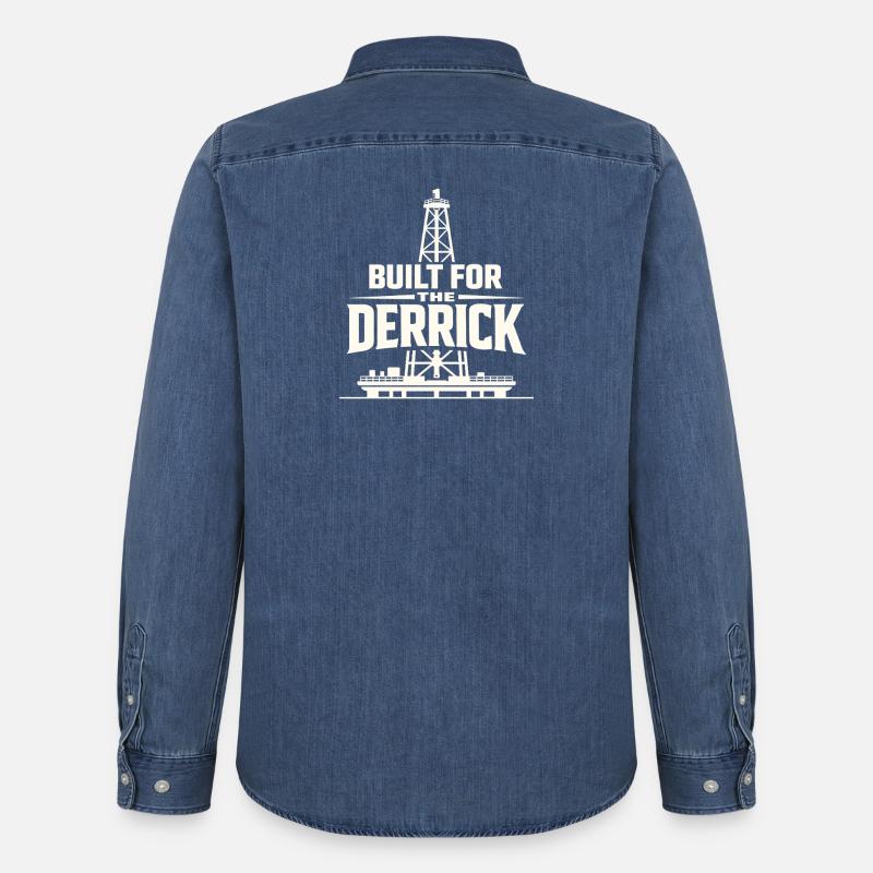 Offshore-bohrer-rig-bohrer Bohrboden Offshore - Männer Jeanshemd Organic von Stanley/Stella - verwaschenes Mittelblau 