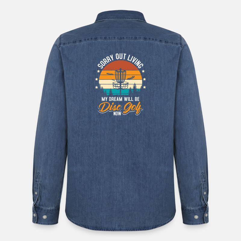 Disc Golf Geschenke Discgolf - Männer Jeanshemd Organic von Stanley/Stella - verwaschenes Mittelblau 