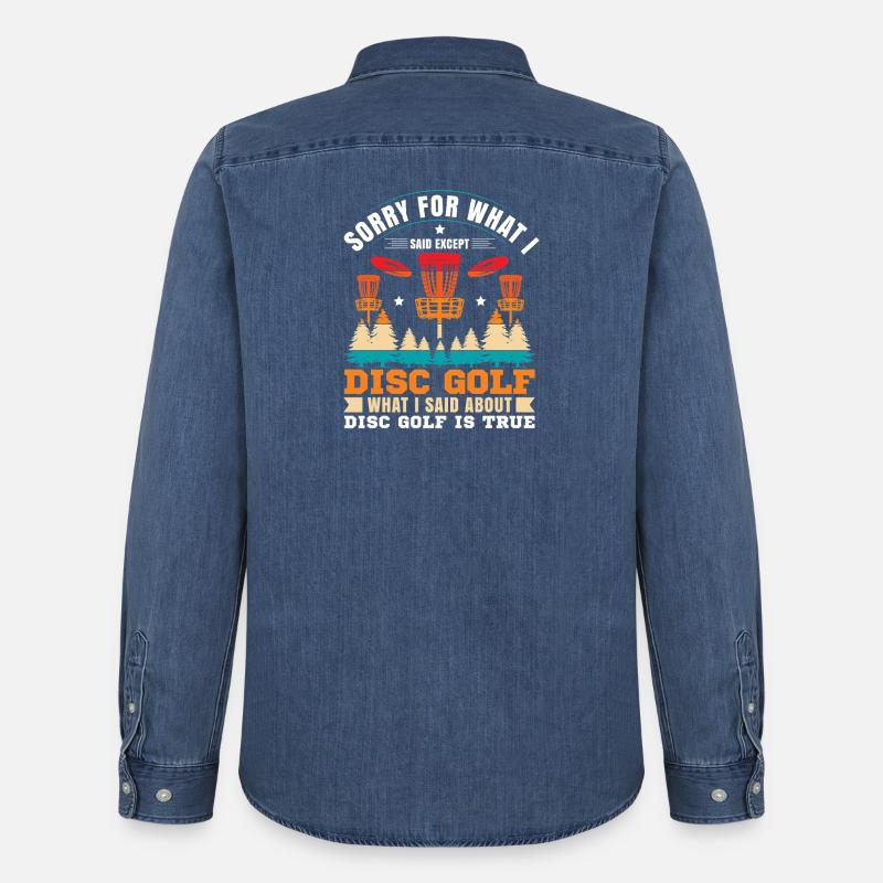 Disc Golf Geschenke Discgolf - Männer Jeanshemd Organic von Stanley/Stella - verwaschenes Mittelblau