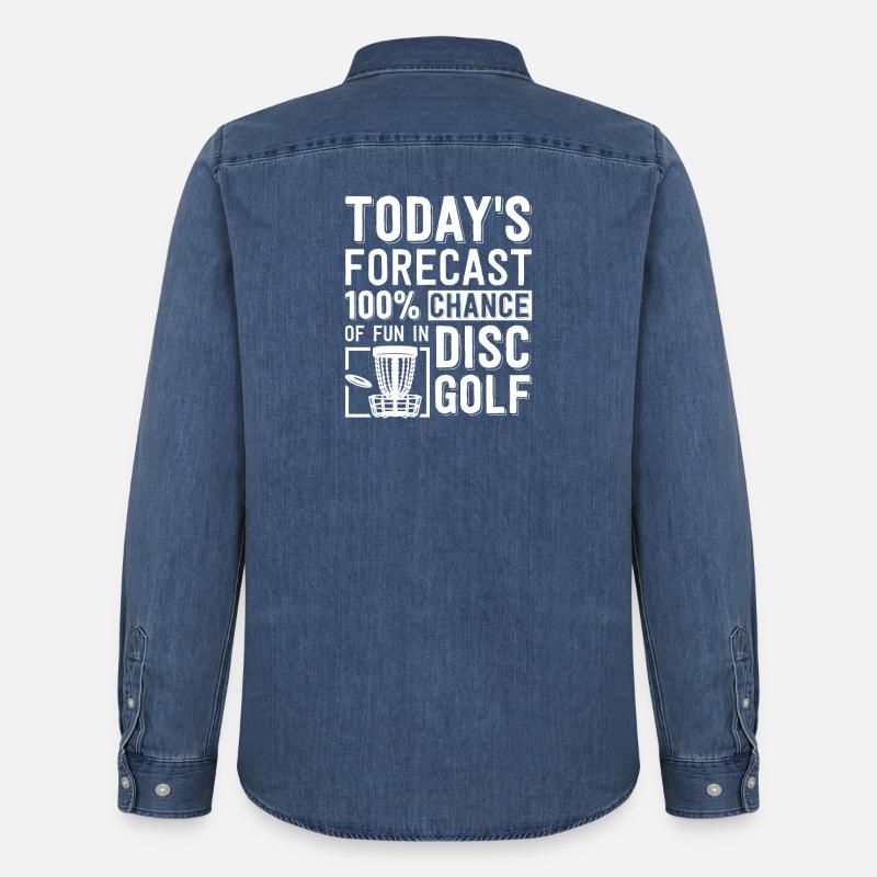 Disc Golf Geschenke Discgolf - Männer Jeanshemd Organic von Stanley/Stella - verwaschenes Mittelblau 