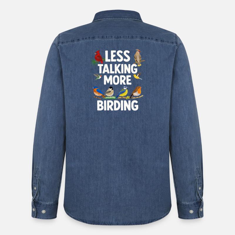 Bird Watching Birding Bird Watcher Vogel-Nerd - Männer Jeanshemd Organic von Stanley/Stella - verwaschenes Mittelblau 