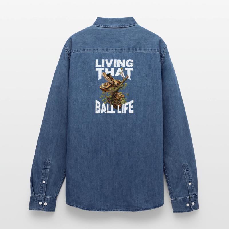 Python roi Serpents Amateurs de terrarium Python Chemise en denim homme bio Stanley/Stella