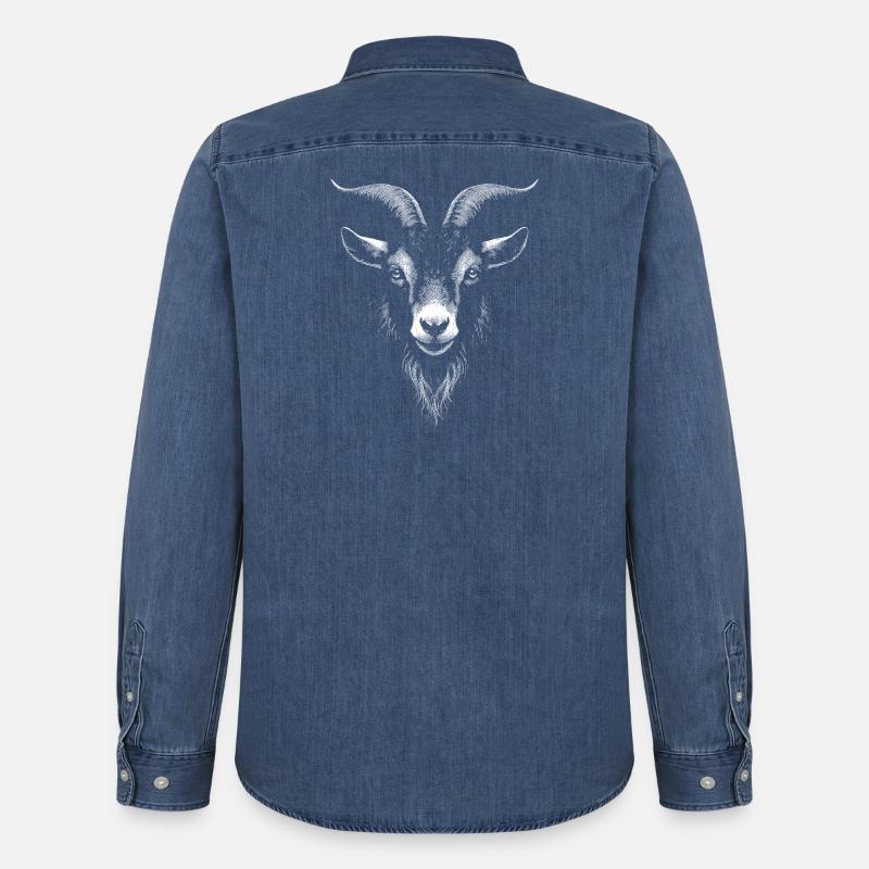 Capra - Camicia in denim uomo bio di Stanley/Stella - blu medio slavato 