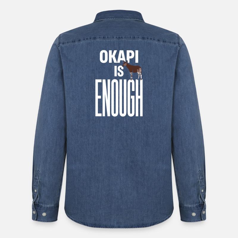 Okapi-liebhaber Okapi-tier Seltene Tierweltliebe - Männer Jeanshemd Organic von Stanley/Stella - verwaschenes Mittelblau 