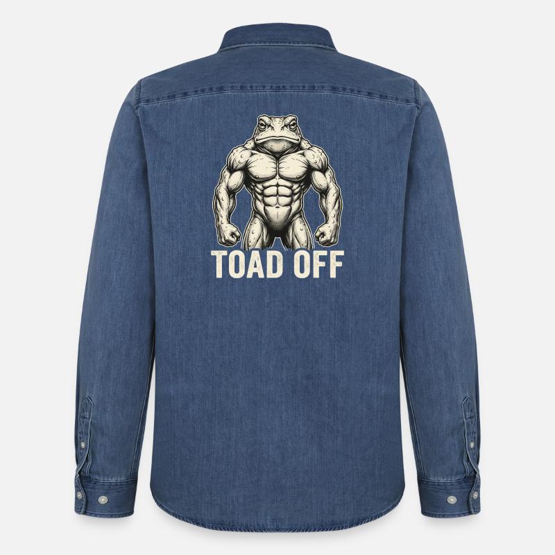 Toad Off Internet Meme Frog - Männer Jeanshemd Organic von Stanley/Stella - verwaschenes Mittelblau 