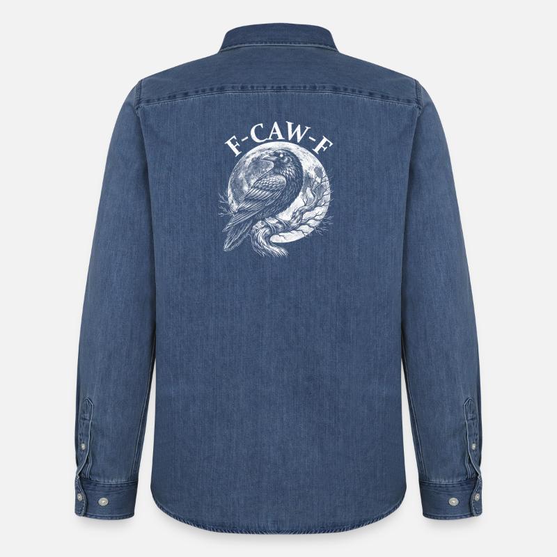 FCawF Corvo Burbero Sarcasmo Uccello Gioco di parole Umorismo - Camicia in denim uomo bio di Stanley/Stella - blu medio slavato 