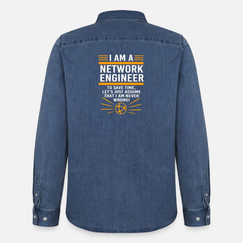 Netzwerk Informatiker Programmierer Admin - Männer Jeanshemd Organic von Stanley/Stella - verwaschenes Mittelblau 