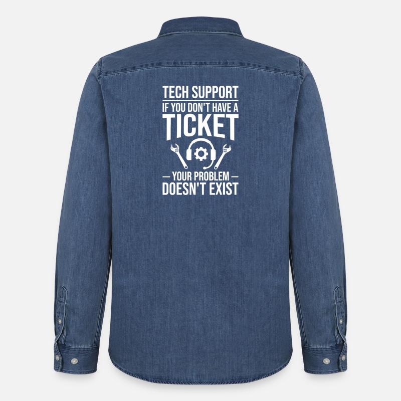 Technik-Support-Ticket-Meme - Männer Jeanshemd Organic von Stanley/Stella - verwaschenes Mittelblau 