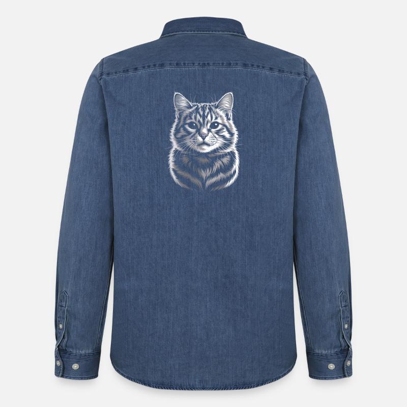 Britisch Kurzhaar BKH - Männer Jeanshemd Organic von Stanley/Stella - verwaschenes Mittelblau 