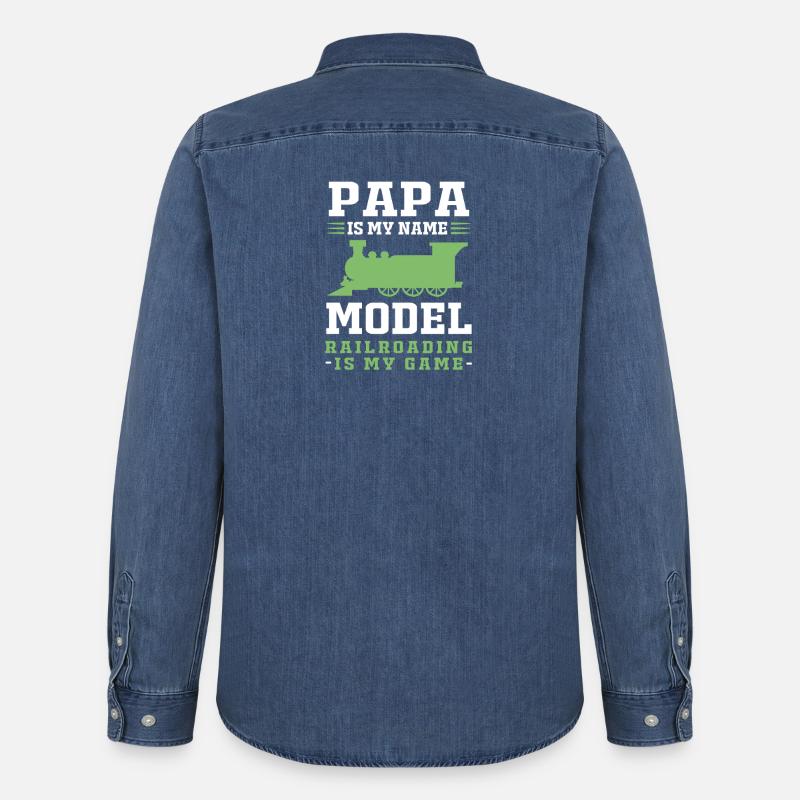 Modelleisenbahn Modellbau Modellbauer - Männer Jeanshemd Organic von Stanley/Stella - verwaschenes Mittelblau 