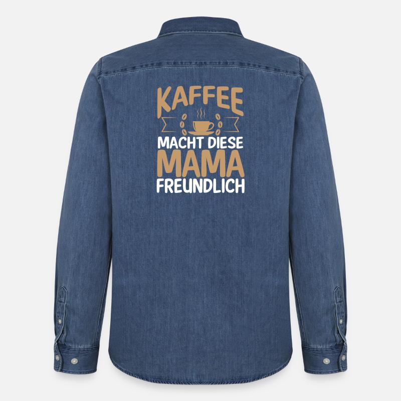 Kaffee Kaffeeliebhaber Mutter Mama - Männer Jeanshemd Organic von Stanley/Stella - verwaschenes Mittelblau 