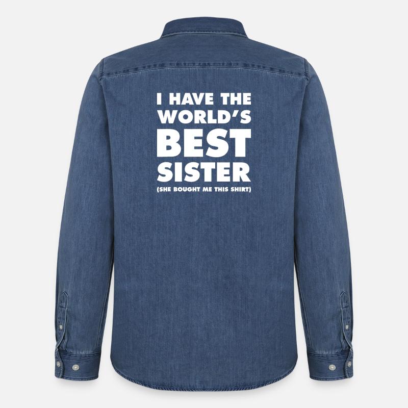 Die beste Schwester-Tee der Welt - Männer Jeanshemd Organic von Stanley/Stella - verwaschenes Mittelblau 