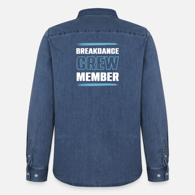 Breakdance Crew - Männer Jeanshemd Organic von Stanley/Stella - verwaschenes Mittelblau