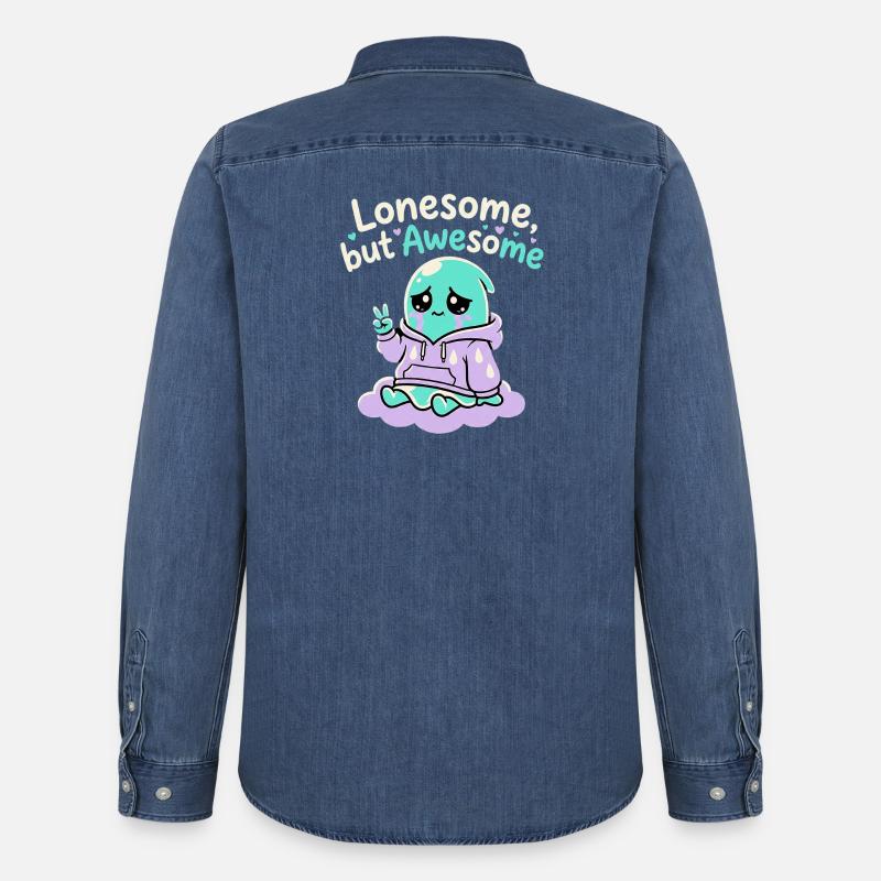Lonesome Ghost - Männer Jeanshemd Organic von Stanley/Stella - verwaschenes Mittelblau 