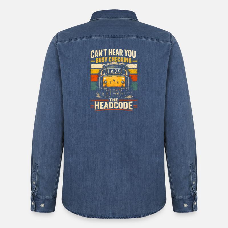 Hear Nothing: Headcode | Trainspotting - Men’s Organic Denim Shirt by Stanley/Stella - mid washy 