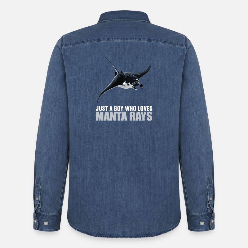 Rochen Mantarochen - Männer Jeanshemd Organic von Stanley/Stella - verwaschenes Mittelblau
