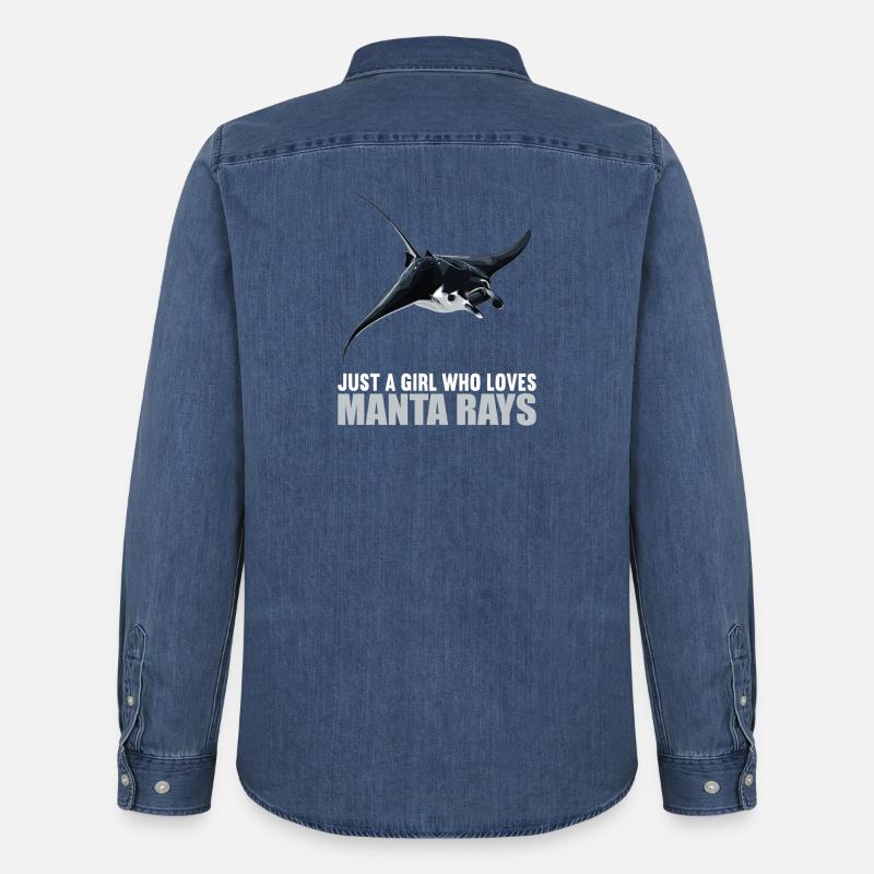 Rochen Mantarochen - Männer Jeanshemd Organic von Stanley/Stella - verwaschenes Mittelblau 