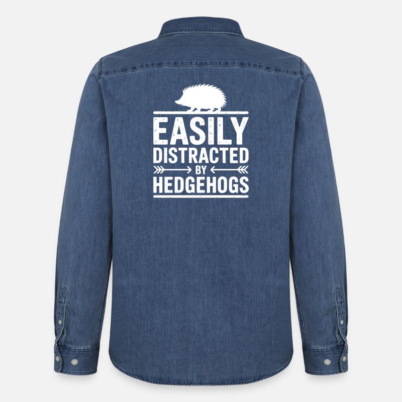 Igel Sprüche Igel Lustiges Igel Geschenk - Männer Jeanshemd Organic von Stanley/Stella - verwaschenes Mittelblau
