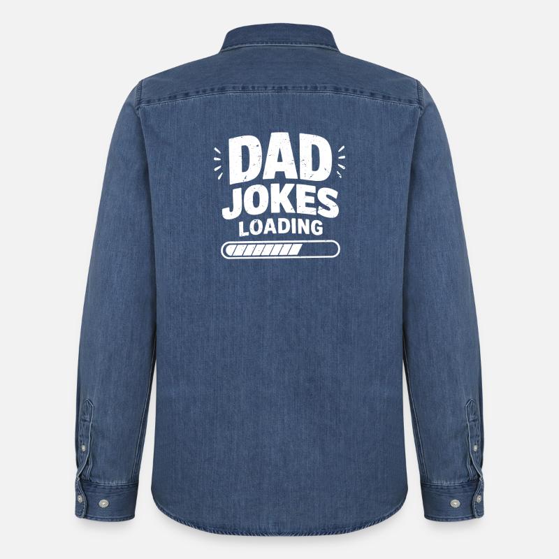 dad jokes loading - Männer Jeanshemd Organic von Stanley/Stella - verwaschenes Mittelblau 
