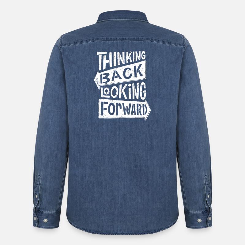 thinking back looking forward - Männer Jeanshemd Organic von Stanley/Stella - verwaschenes Mittelblau