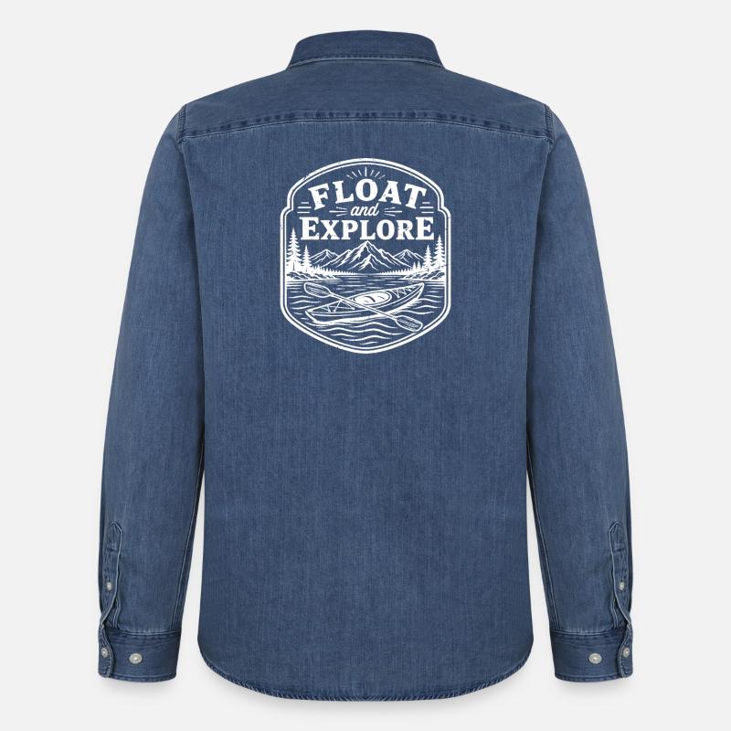 float and explore - Männer Jeanshemd Organic von Stanley/Stella - verwaschenes Mittelblau 