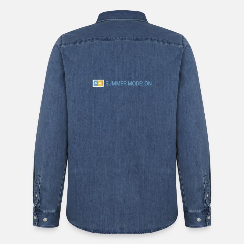Summer Mode: On - Sommer 2026 Geschenkidee - Männer Jeanshemd Organic von Stanley/Stella - verwaschenes Mittelblau