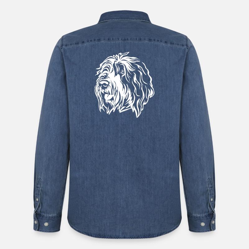 Bobtail Kopf "Black Edition" - Männer Jeanshemd Organic von Stanley/Stella - verwaschenes Mittelblau 